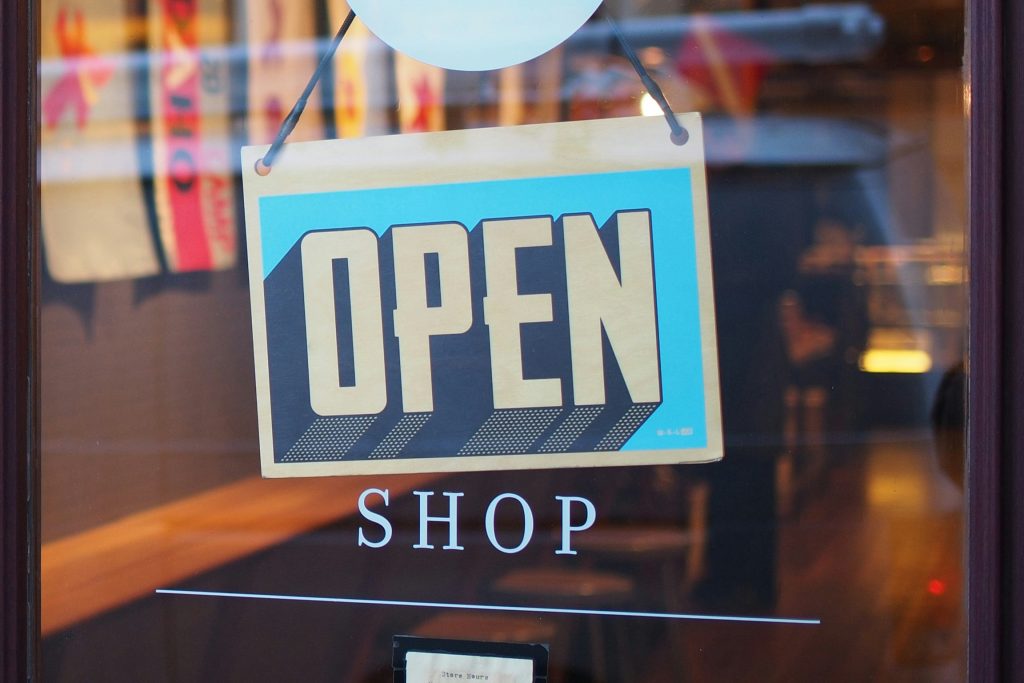 medium sized business open sign