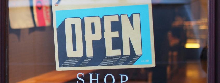 medium sized business open sign