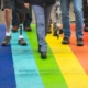 a photo of a rainbow flag inspired to represent diversity in the workplace